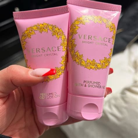 versace bright crystal body wash.